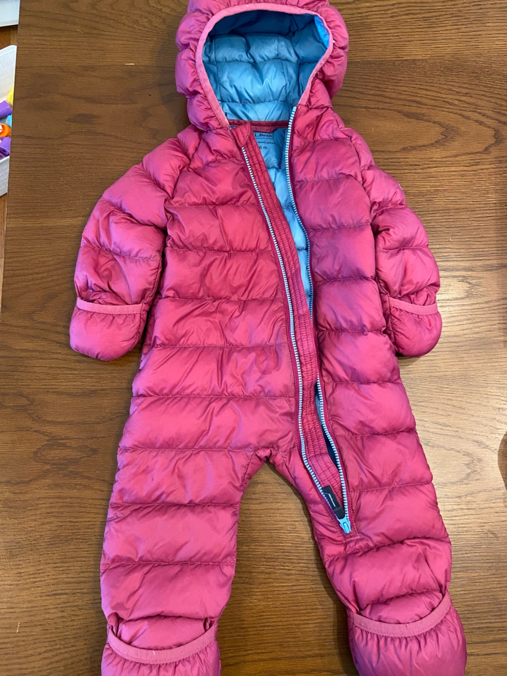 LL Bean down baby snow bunting snowsuit 3-6 months